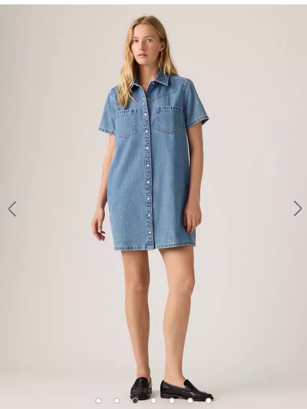 Levi’s Lousia Short-sleeve Denim Midi Dress, western